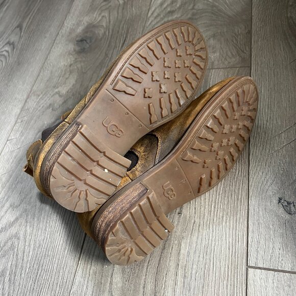 UGG Bonham Chelsea boots size US 8 Brown Distressed Leather EU 39 - Picture 5 of 7